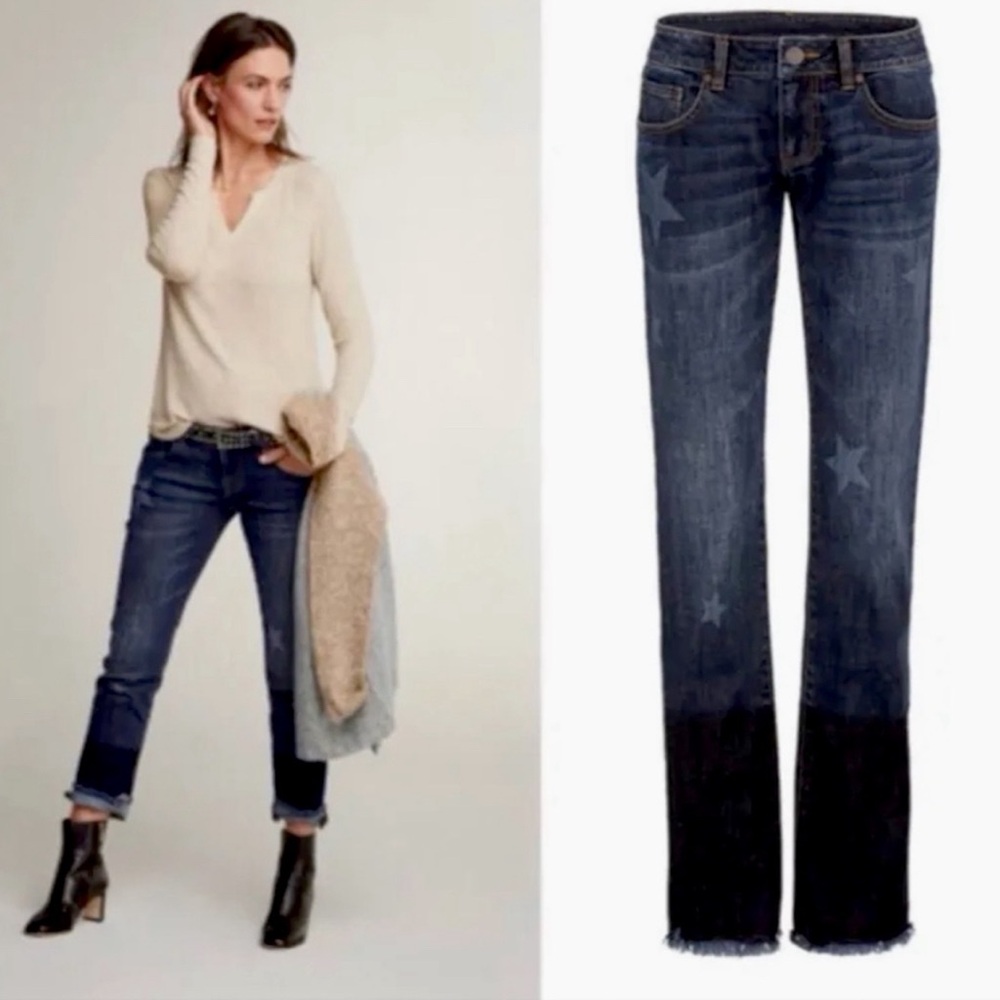 Cabi jeans Style #3937. Celebrity wash star low rise.Slim boyfriend. Size 8